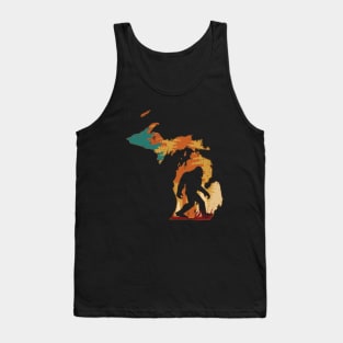 Bigfoot Retro Vintage Sasquatch Michigan Tank Top